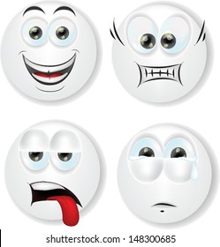 Cartoon faces with emotions 