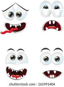 Cartoon faces with emotions 