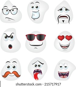 Cartoon faces with emotions