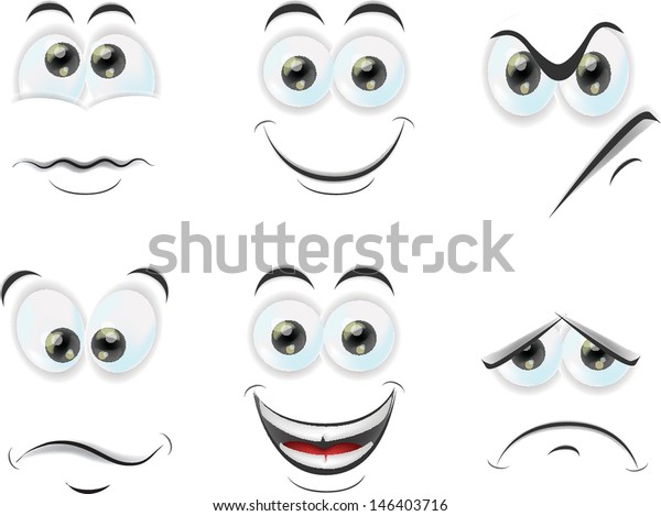 Cartoon Faces Emotions Stock Vector Royalty Free