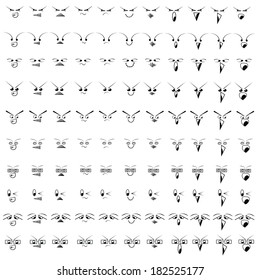 Cartoon faces and emotions for humor 