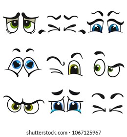 Cartoon Eyes Collection Eyeball Set Kids: Stock-Vektorgrafik