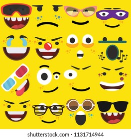 Cartoon faces expressions vector