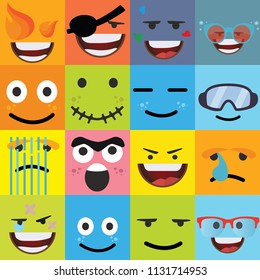 Cartoon faces expressions vector