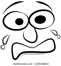 Cartoon faces expressions vector set