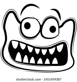 Cartoon faces expressions vector set