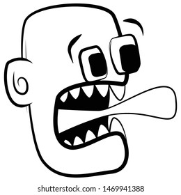 Cartoon faces expressions vector set