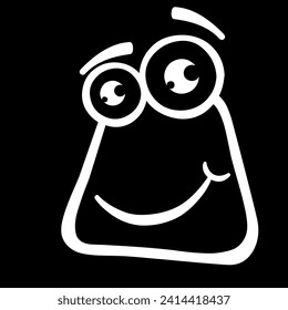 Cartoon faces. Expressive eyes and mouth, smiling, crying and surprised character face expressions. Caricature comic emotions or emoticon doodle. Isolated vector illustration icons set