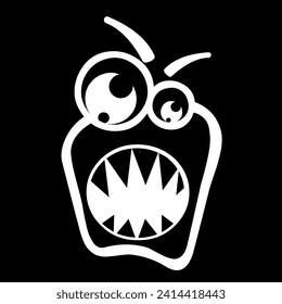 Cartoon faces. Expressive eyes and mouth, smiling, crying and surprised character face expressions. Caricature comic emotions or emoticon doodle. Isolated vector illustration icons set