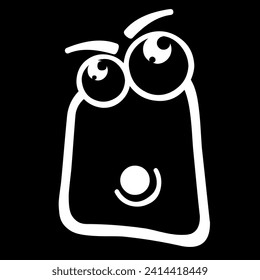 Cartoon faces. Expressive eyes and mouth, smiling, crying and surprised character face expressions. Caricature comic emotions or emoticon doodle. Isolated vector illustration icons set