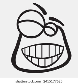Cartoon faces. Expressive eyes and mouth, smiling, crying and surprised character face expressions. Caricature comic emotions or emoticon doodle. Isolated vector illustration icons 