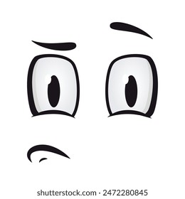 Cartoon faces. Funny face expressions, caricature emotions. Cute character with expressive eyes and mouth, vector smiley emoticon tongue emoticon