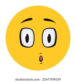 Cartoon. Expressões de rosto engraçadas, emoções caricaturais. Personagem bonito com olhos e boca expressivos, emoticon de língua emoticon smiley vetor