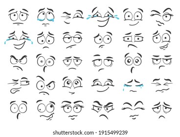 Cartoon Faces Hand Drawn Facial Expressions Stock Vector (Royalty Free ...