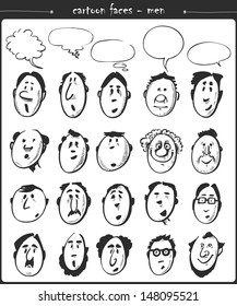 Cartoon faces- men