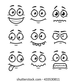 Cartoon faces set