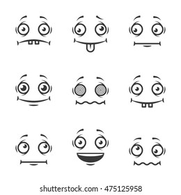 Cartoon faces set