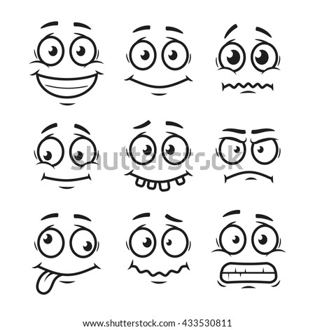 Cartoon faces set