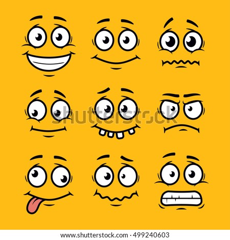 Cartoon faces set