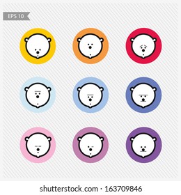  Cartoon faces with various expressions
