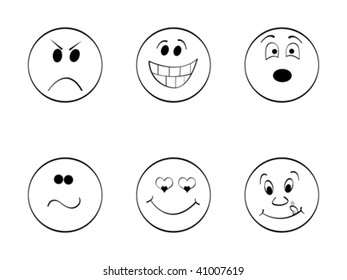 ilustração vetorial de faces de desenho animado