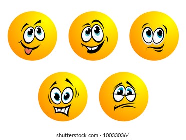 Smiles Characters 5 Vector Set Cute Stock Vector (Royalty Free) 102398293