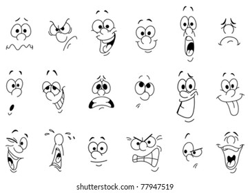 Cartoon facial expressions set
