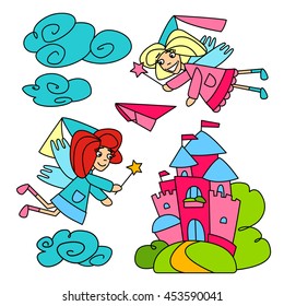 cartoon fairies set