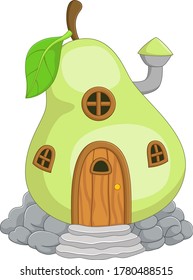 Cartoon Fairy house in the shape of a pear