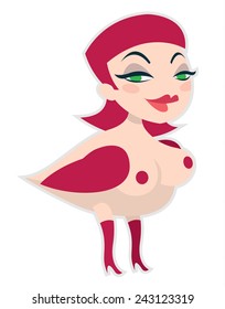 cartoon fairy mythical  bird with the head of beauty virgin - Sirine bird of paradise
