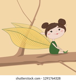 Cartoon fairy on light background, vector illustration