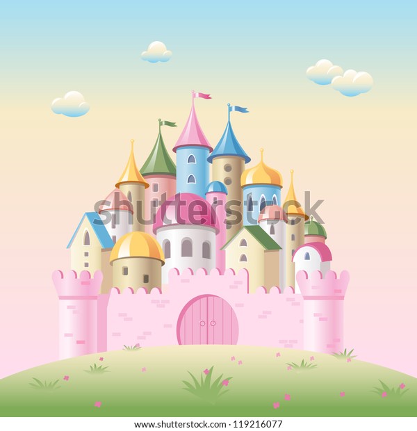 Cartoon fairy tale castle