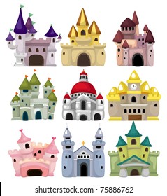 cartoon Fairy tale castle icon