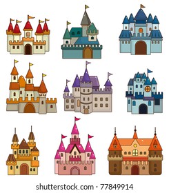 cartoon Fairy tale castle icon