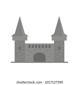 Cartoon fairy tale castle tower icon. fairytale medieval castle.Vector illustration.