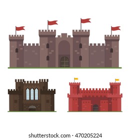 Cartoon fairy tale castle tower icon