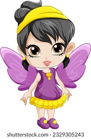 Cartoon fairy with wings  illustration