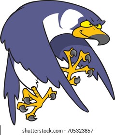 cartoon falcon bird with his claws out
