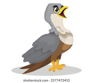 cartoon of a falcon, vector illustration on a white background