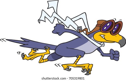 cartoon falcon wearing a pilot hat, goggles and scarf