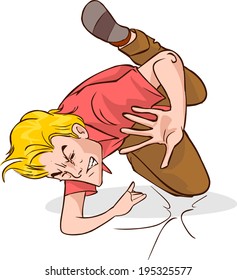 cartoon falling man