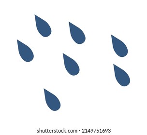 Cartoon Falling rain. Vector illustration