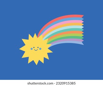 Caricatura que cae como estrella. Diseño divertido de caracteres. Ilustración vectorial. 