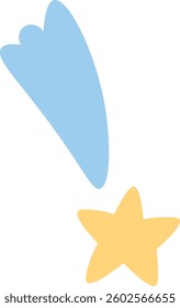 Cartoon Falling Star Vector Illustration