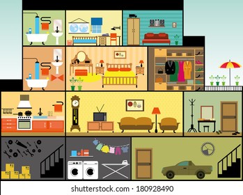 Cartoon family house