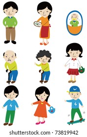 cartoon family icon