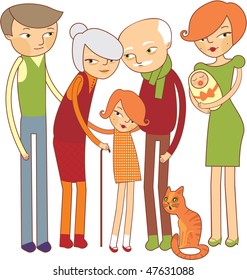 Cartoon Family Portrait