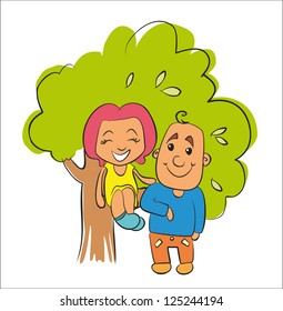 cartoon, family, relationships situation