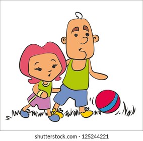 cartoon, family, relationships situation