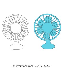 Cartoon Fan Coloring Art Simple Design Icon Digital Source 